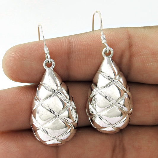 Vintage 925 Sterling Teardrop Criss Cross Earrings