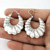 925 Silver Croissant Shape Oval Hoop Earrings