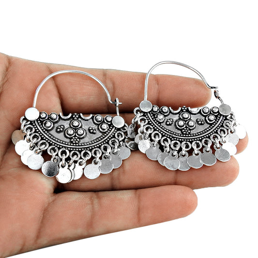 Trendy Unisex Collection 925 Silver Floral Earrings