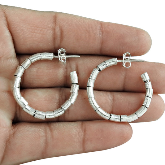 925 Sterling Silver Open Tube Hopp Earrings
