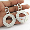 Solid 925 Silver Trendy Hammered Earrings