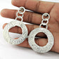 Solid 925 Silver Trendy Hammered Earrings