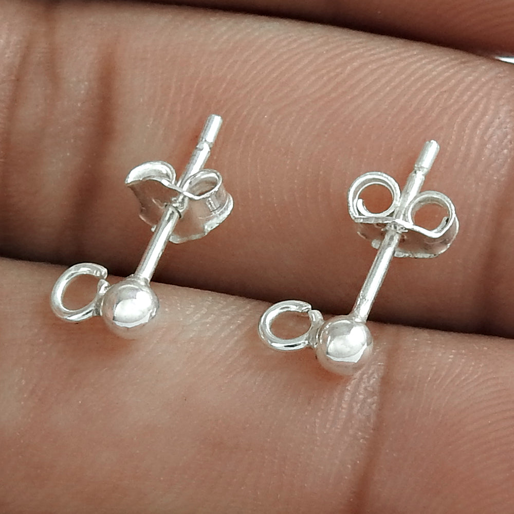 925 Sterling Silver Ball Studs Earrings for Girls