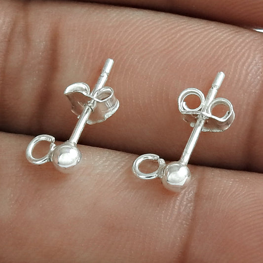 925 Sterling Silver Ball Studs Earrings for Girls