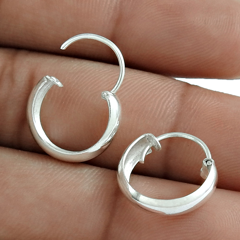 925 Sterling Silver Indian Traditional Hoop Earrings