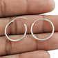 925 Silver Plain Round Thick Hoop Earrings
