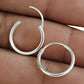 Sterling Silver Round Thick Hoop Earrings For Girls