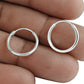 Sterling Silver Round Thick Hoop Earrings For Girls
