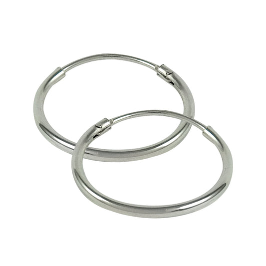 925 Sterling Silver Thick Hoop Earrings