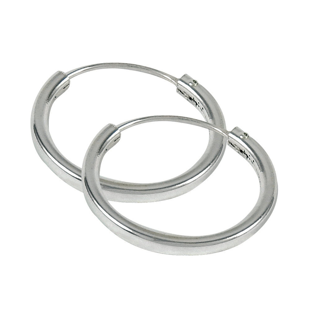 925 Sterling Silver Indian Style Hoop Earrings