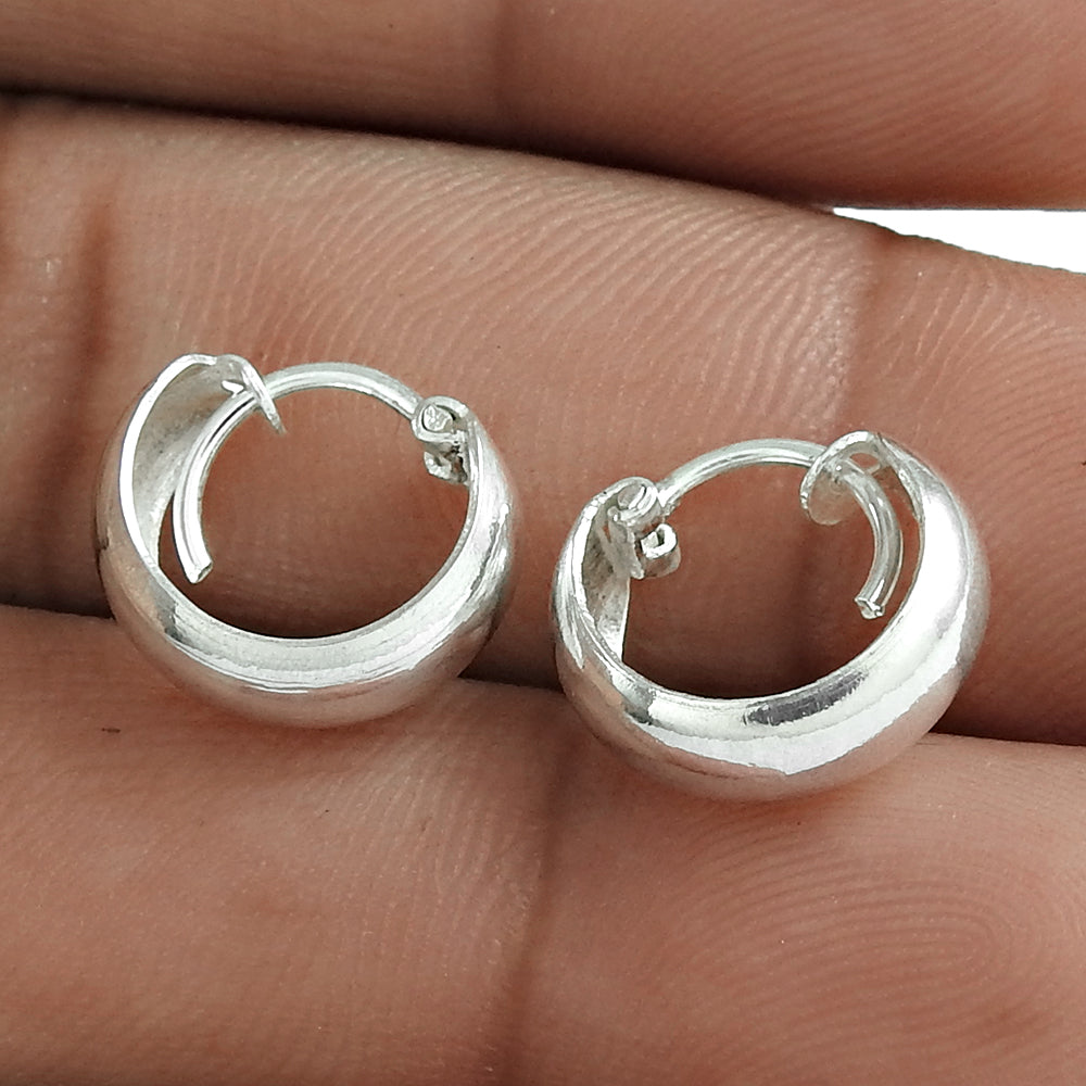 Solid 925 Sterling Silver Hoop Earrings For Her