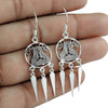 Vintage 925 Sterling Silver Gypsy Bohemian Dangle Earrings