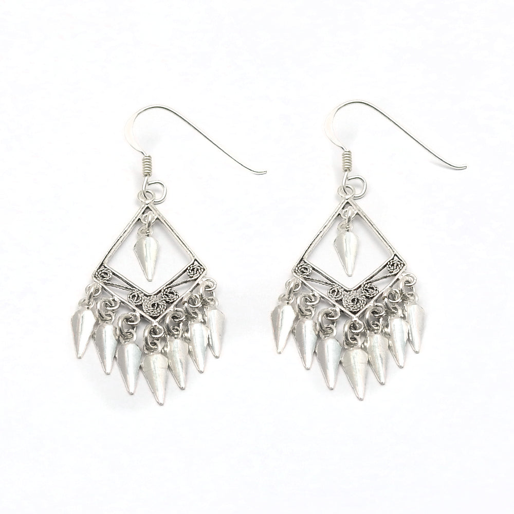 Silvermantra Vintage 925 Sterling Silver Gypsy Bohemian Style Dangle Earrings