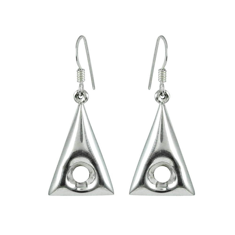 925 Sterling Silver Triangle Dangle Earrings