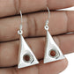 925 Sterling Silver Triangle Dangle Earrings