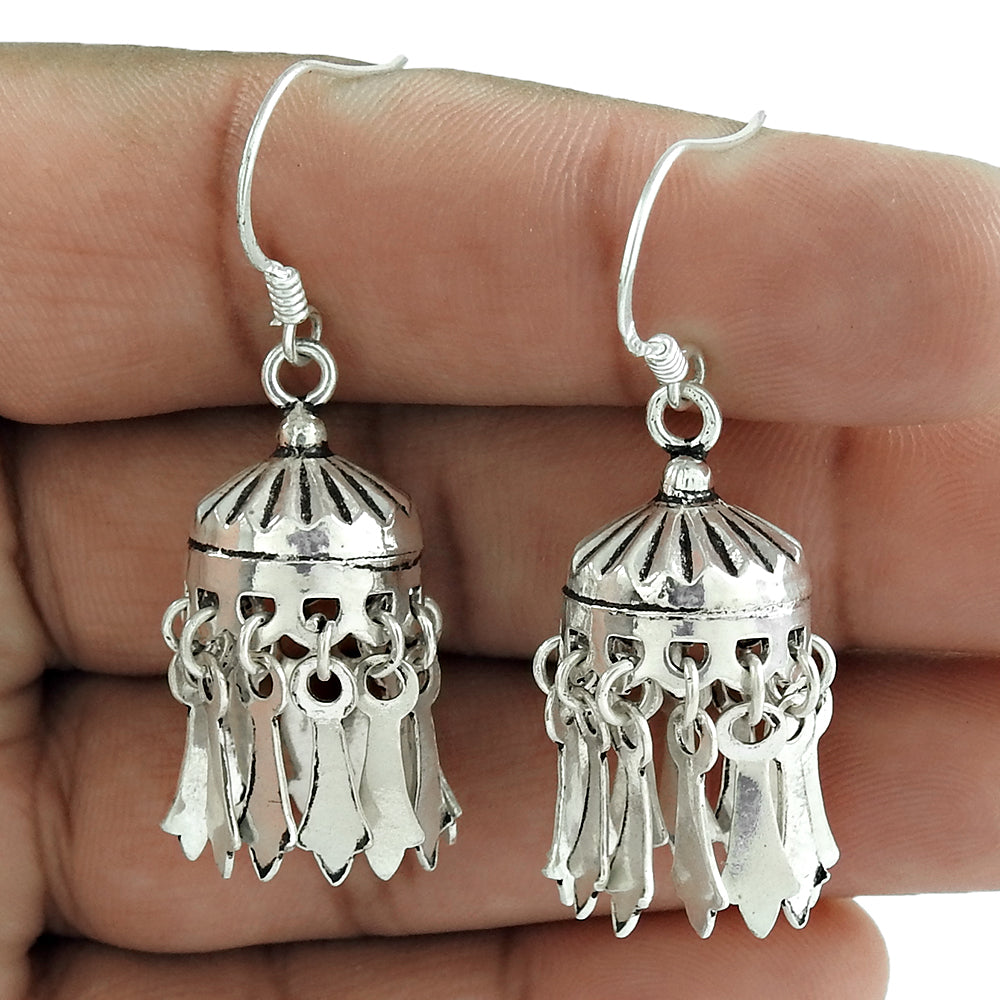 Sterling Silver Handmade Jhumki Earrings