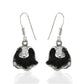 Solid 925 Sterling Oxidized Silver Dangle Earrings