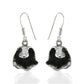 Solid 925 Sterling Oxidized Silver Dangle Earrings