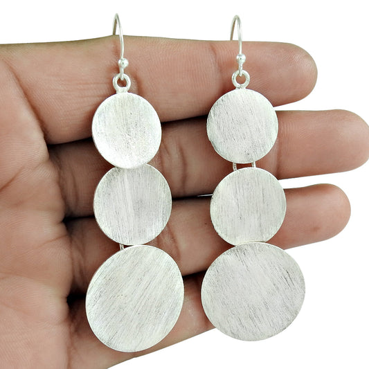 Solid 925 Silver Hanging Dangle Earrings