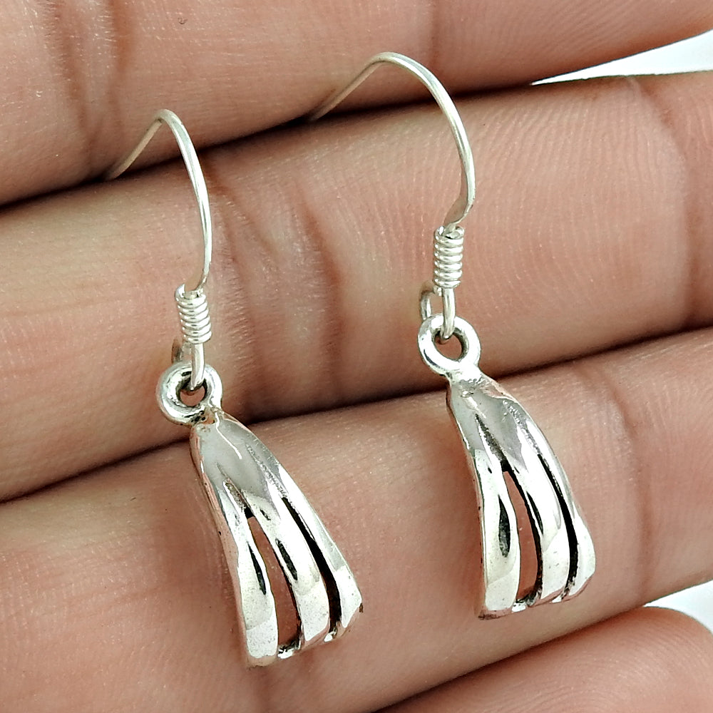 Solid 925 Sterling Silver Pretty Handmade Earrings