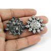 925 Sterling Oxidized Silver Artisan Stud Earrings Jewelry