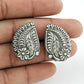 925 Sterling Oxidized Silver Leaf Handmade Stud Earrings