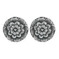 Oxidized 925 Sterling Silver Flower Stud Earrings