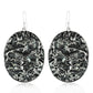 Oxidized 925 Silver Hammered Dangle Earrings