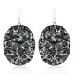Oxidized 925 Silver Hammered Dangle Earrings