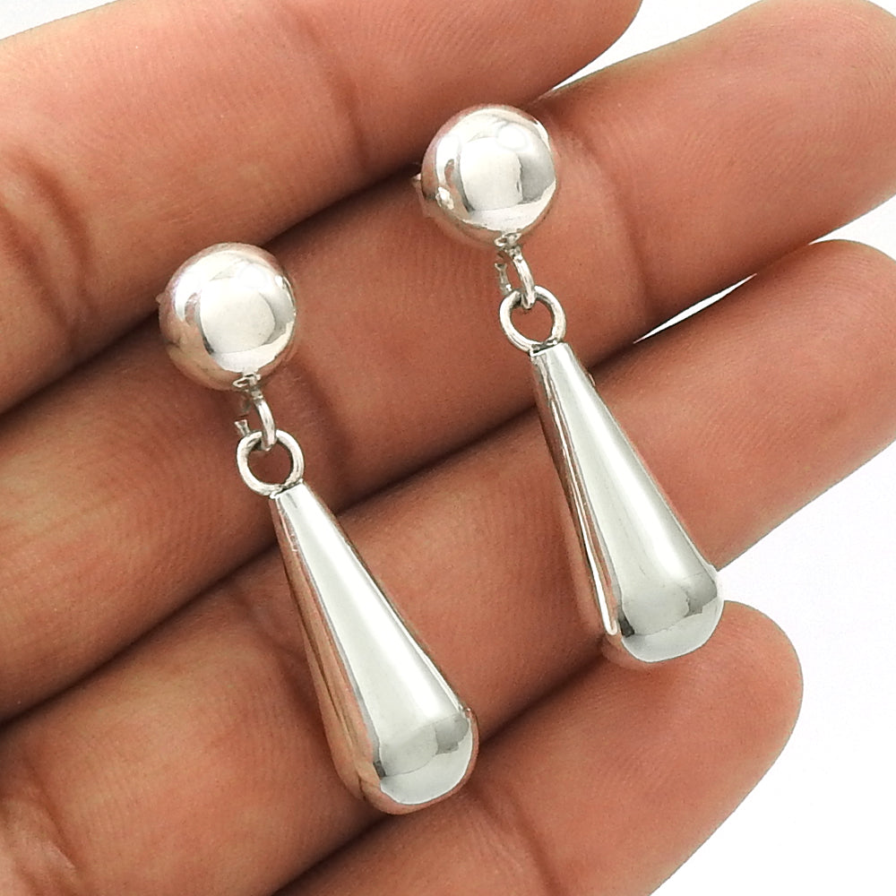 Solid 925 Silver Pretty Dangle Earrings