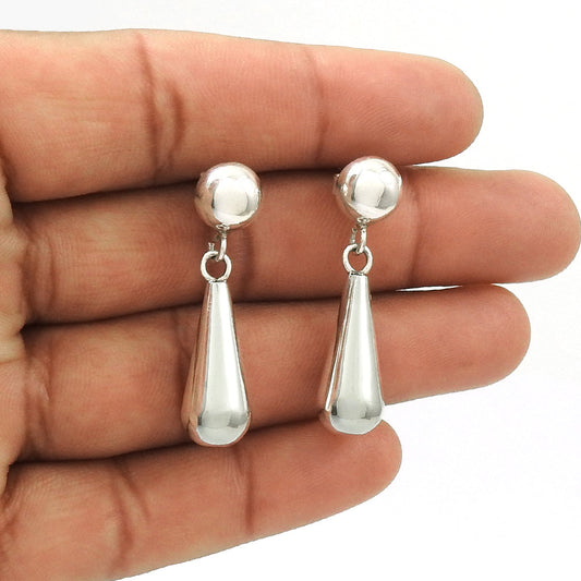 Solid 925 Silver Pretty Dangle Earrings