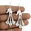 Elephant Shape 925 Silver Vintage Drop Earrings