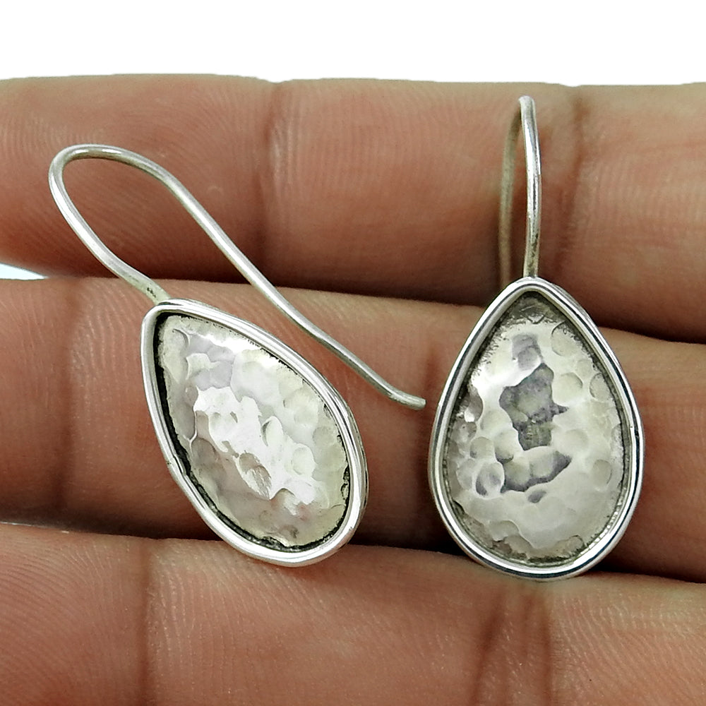 Drop Shape 925 Sterling Silver Vintage Earrings