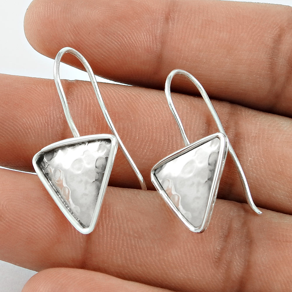 Tringle Shape 925 Sterling Silver Vintage Earrings