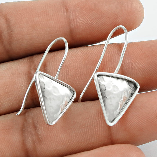 Tringle Shape 925 Sterling Silver Vintage Earrings