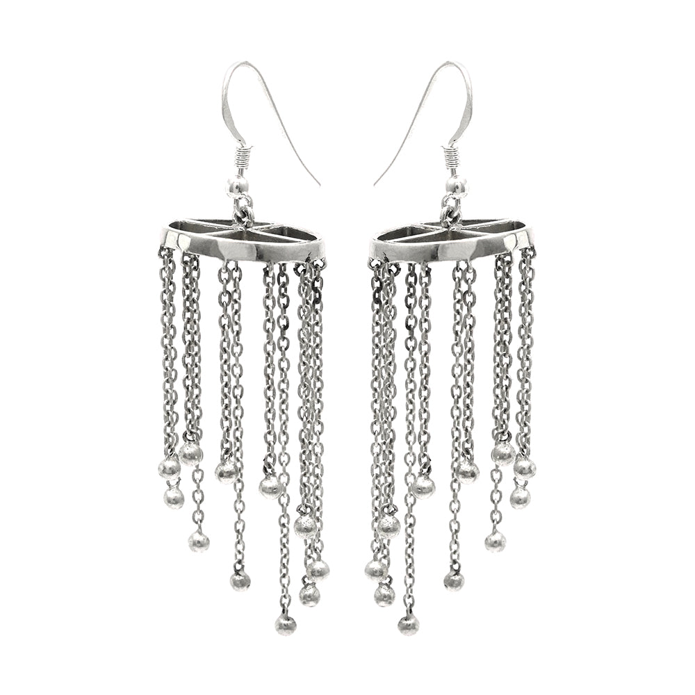Solid 925 Sterling Silver Hanging Dangle Earrings Women Jewelry