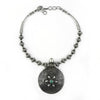 Gift For Her Natural Turquoise Cluster Vintage Look Necklace 925 Silver A2