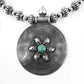 Gift For Her Natural Turquoise Cluster Vintage Look Necklace 925 Silver A2