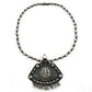 Turquoise Gemstone Antique Look Artisan Cluster Bezel Necklace 925 Solid Silver
