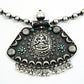 Turquoise Gemstone Antique Look Artisan Cluster Bezel Necklace 925 Solid Silver