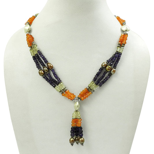925 Silver Beaded Necklace Women Jewelry