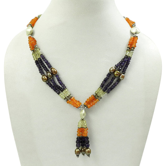 925 Silver Beaded Necklace Women Jewelry