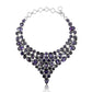 Natural Amethyst Gemstone 925 Silver Cluster Ethnic Necklace For Girls D5