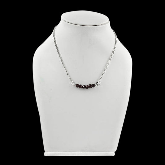 Gift For Woman Choker Necklace 925 Sterling Silver Natural Garnet Gemstone U28