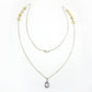 February Birth Pear Citrine Stone Cluster Anniversary Necklace Sterling Silver