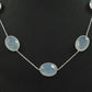 Natural Chalcedony Gemstone Cluster Boho Blue Necklace 925 Sterling Silver Y1