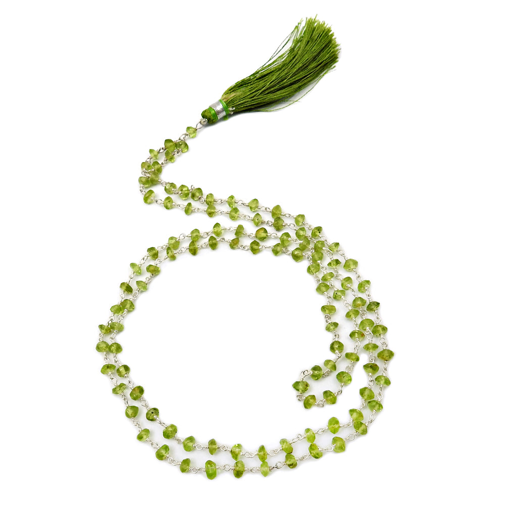 August Peridot Stone Tribal Bezel Mother Cluster Necklace Solid Sterling Silver