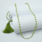 August Peridot Stone Tribal Bezel Mother Cluster Necklace Solid Sterling Silver