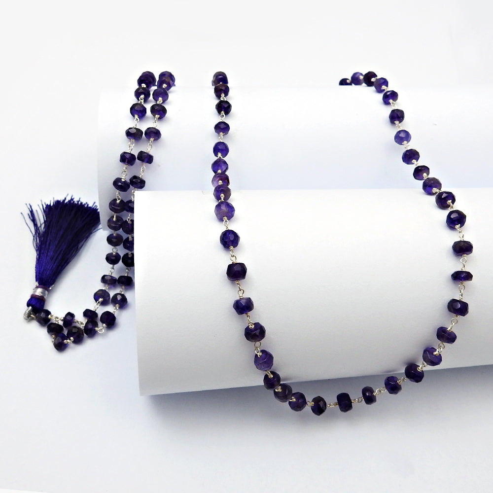 925 Sterling Silver Natural Amethyst Wedding Cluster Art Deco Bohemian Necklace