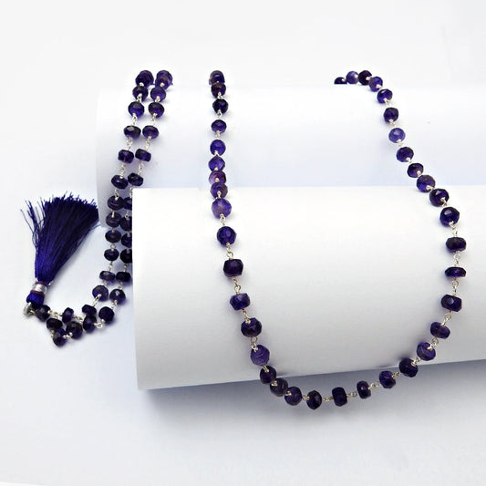 925 Sterling Silver Natural Amethyst Wedding Cluster Art Deco Bohemian Necklace